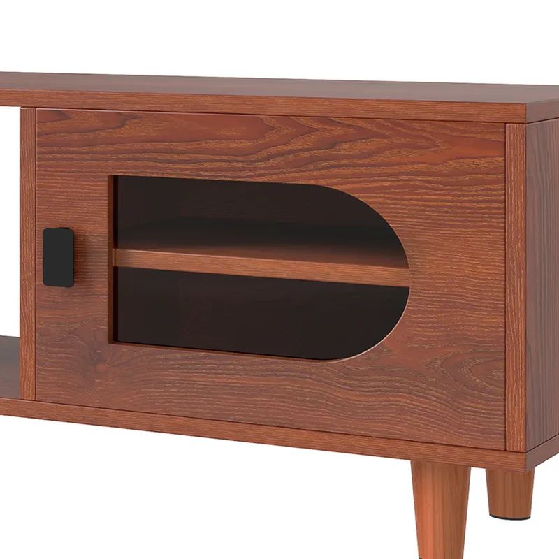 Nikpew Mid-Century Modern 54"-65" Extendable TV Stand with 2 Drawers and Cabinet