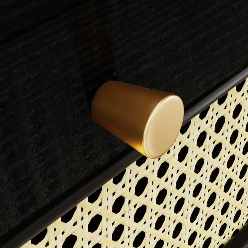 Nikpew Modern 5-Drawer Rattan Dresser for Living Room and Bedroom